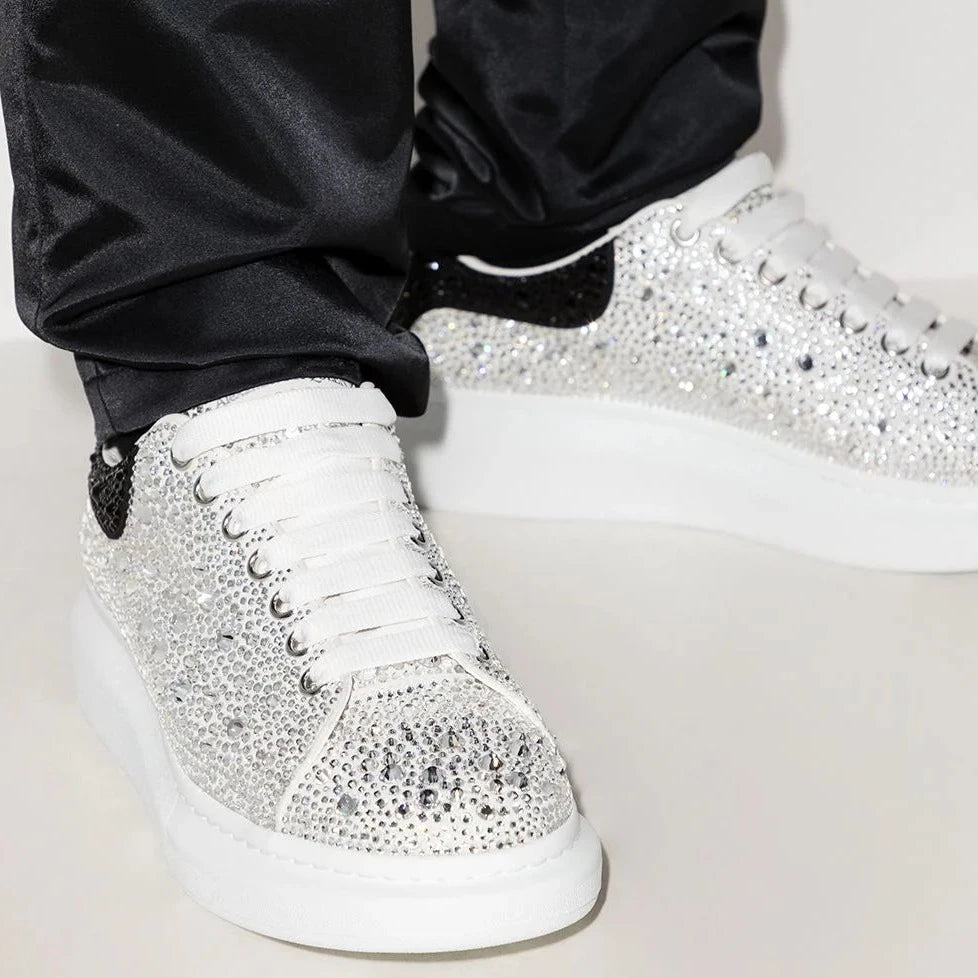 Alexander McQueen Oversized crystal-embellished sneakers