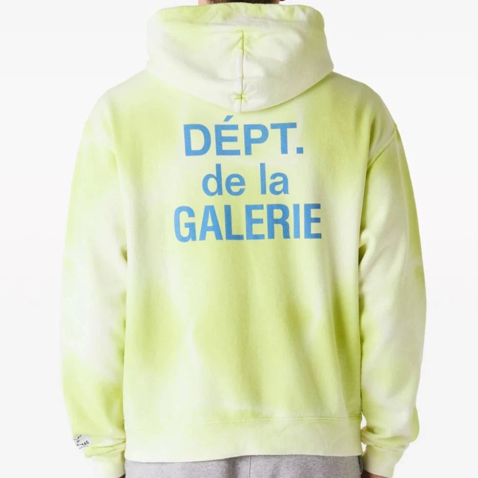 GALLERY DEPT. logo-print bleached zip-up hoodie