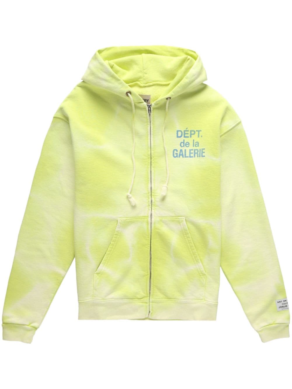 GALLERY DEPT. logo-print bleached zip-up hoodie