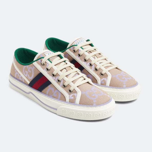 Gucci Jumbo GG Tennis 1977 Beige Lilac Canvas