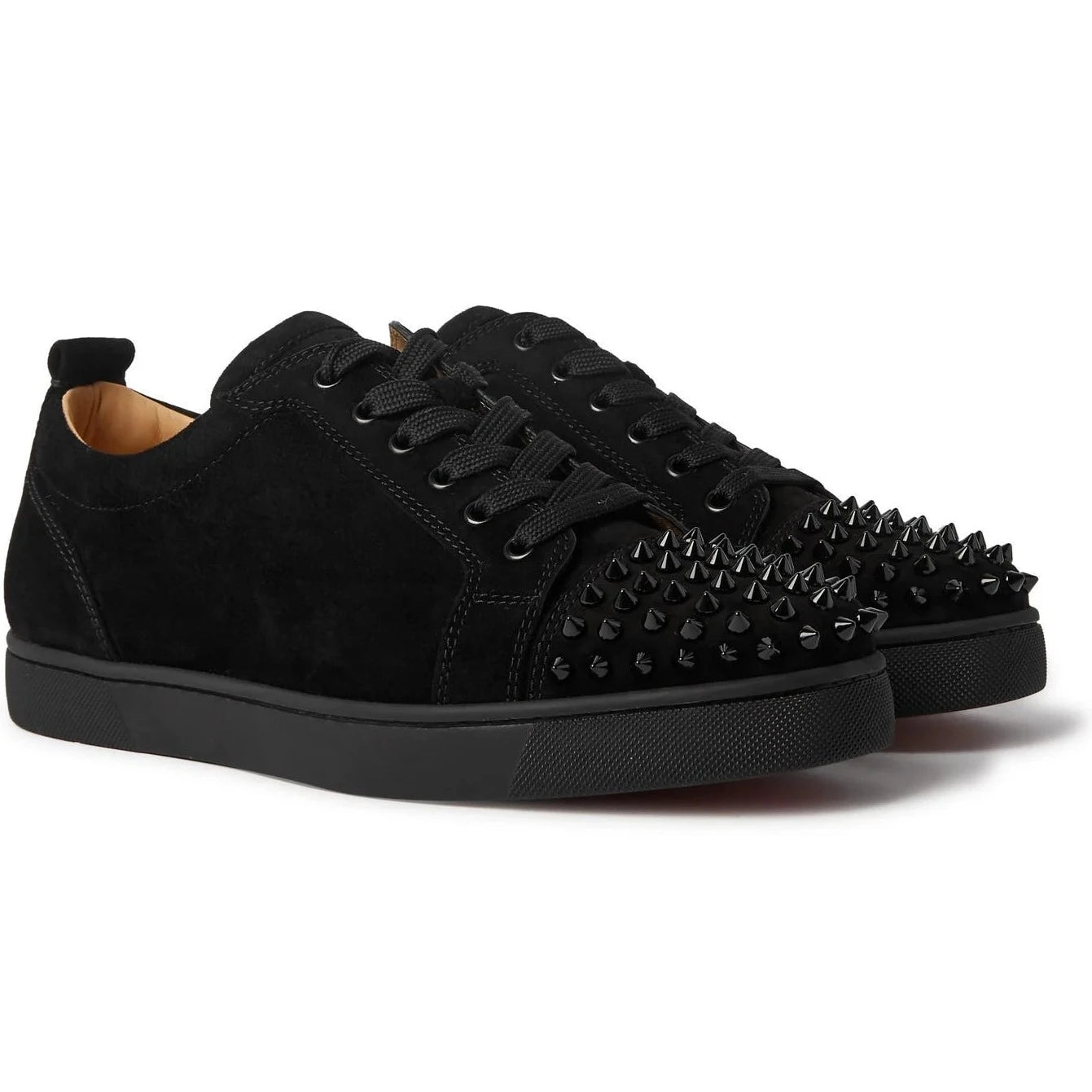 Christian Louboutin Louis Junior Spikes Veau Velours Sneaker Black